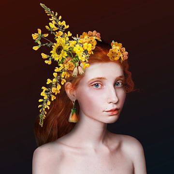 The girl with the flowers