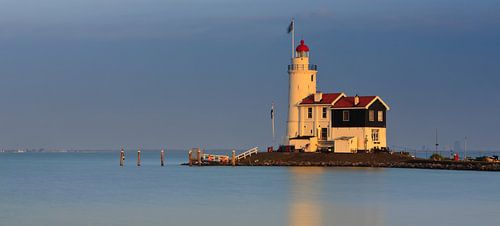 Panorama Zonsondergang bij het Paard van Marken, Nederland