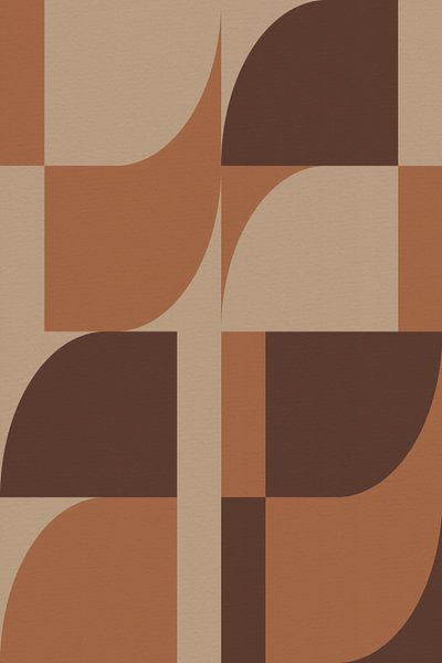 Art géométrique rétro. Formes abstraites en brun, terracotta, beige. par Dina Dankers