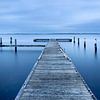 Jetty during the blue hour in Zeeland. by Patrick van Os