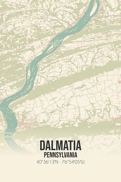 Vintage map of Dalmatia (Pennsylvania), USA. by Prints of Place