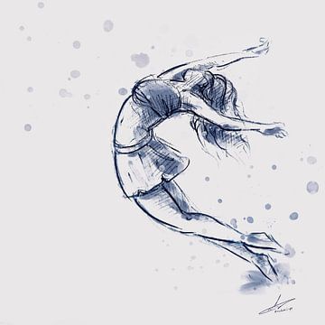 Modern dance - dancer with lots of dynamics by Emiel de Lange