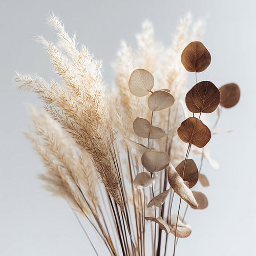 Pampagras en eucalyptus takken beige tinten