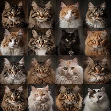 Katzen-Porträts von Schwarzer Kaffee