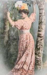 Viktorianische Dame in einem wunderschönen Kleid
