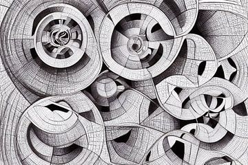 Flibcombium, abstracte figuur geinspireerd op MC Escher van Nic Limper