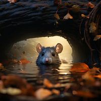 Mouse in the water