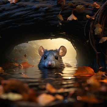 Souris dans l'eau
