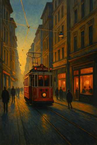 Istiklal Tram: Rode nostalgie in de avond