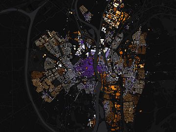 Kaart van Maastricht abstract van Maps Are Art