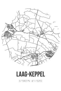 Laag-Keppel (Gelderland) | Karte | Schwarz und Weiß von Rezona