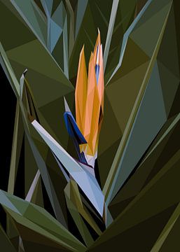 Paradiesvogel Blume Low Poly Abstrakt von Yoga Art 15