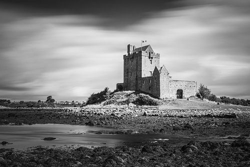 Dunguaire Castle in black and white