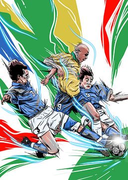 Paolo Maldini, Ronaldo en Cannavaro Illustratie van Mikha Design