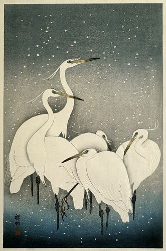 Gruppe von Reihern, Ohara Koson