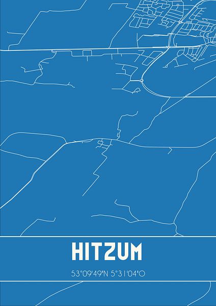 Blueprint | Map | Hitzum (Fryslan) by Prints of Place