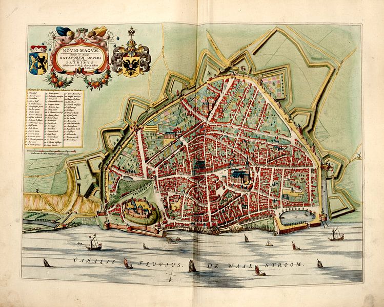 Nijmegen, Stadsplattegrond Joan Blaeu 1652 van Atelier Liesjes