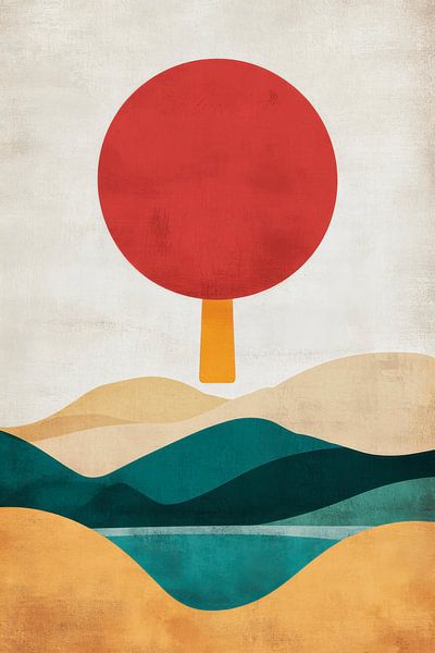 Abstract landscape with sun by Poster Art Shop