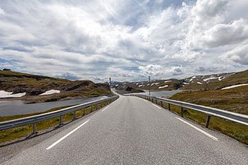 Road through barren Norwegian landscape by Studio17