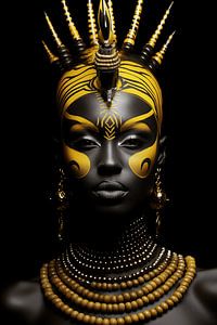 Afrikaanse schoonheid in geel van BlackPeonyX