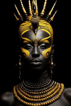 African beauty in yellow by BlackPeonyX