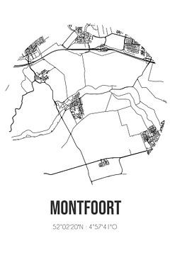 Montfoort (Utrecht) | Landkaart | Zwart-wit van MijnStadsPoster