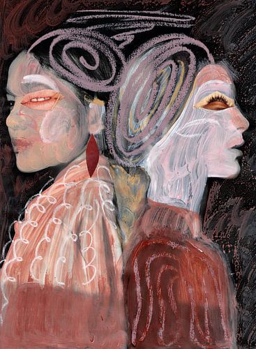 twins - modern portret van twee vrouwen