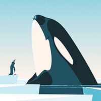 Orca und Pinguin Freunde