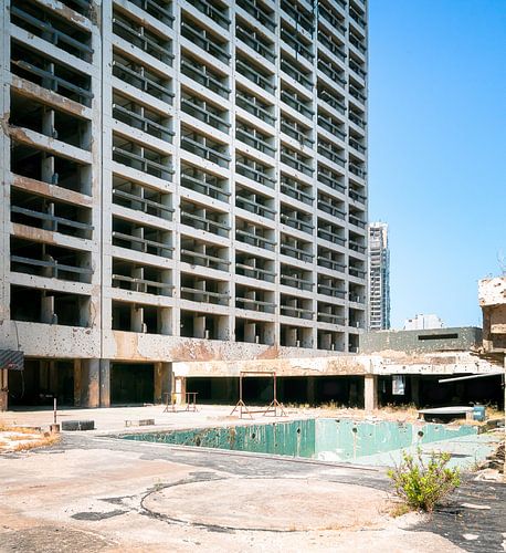 Verlaten Holiday Inn Hotel Beiroet.