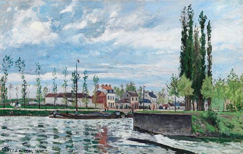 The Lock at Pontoise (1872) by Camille Pissarro.