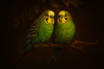 Budgerigars by Bert Quaedvlieg