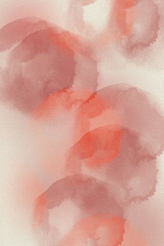 Aquarel in pastelkleuren. Paars, neonrood, wit