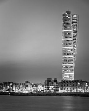 The Turning Torso in black and white