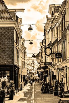 Inner city of The Hague Netherlands Sepia