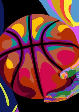 Basketball in pop art sur IHSANUDDIN .