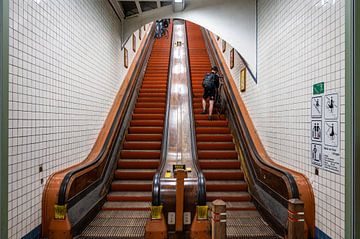 Escalators of pedestrian tunnel