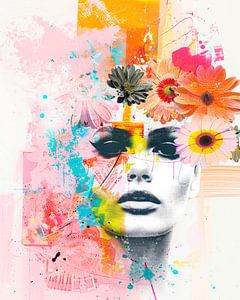 Femme en étoiles et en couleurs