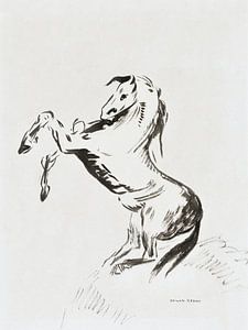 Pegasus, Springendes Pferd auf Wolken, Odilon Redon (1903-1907)