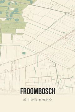 Vintage landkaart van Froombosch (Groningen) van MijnStadsPoster