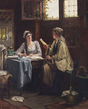 Edward Portielje, De Brief, Ca. 1880-90 van Atelier Liesjes