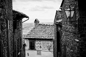 Blick durch Cortona in Italien.