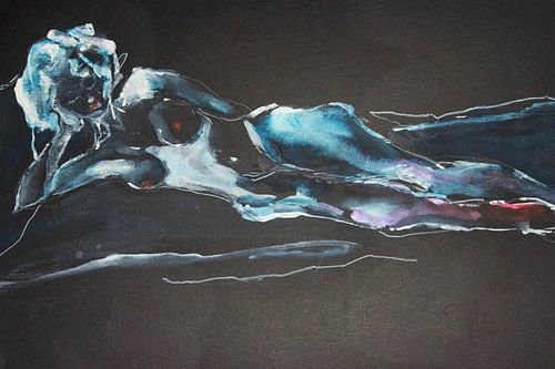 Naakt 3 (van 4), blauw zwart