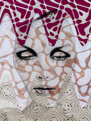 Het gezicht met de digitale golven