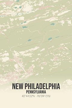 Vintage landkaart van New Philadelphia (Pennsylvania), USA. van Rezona
