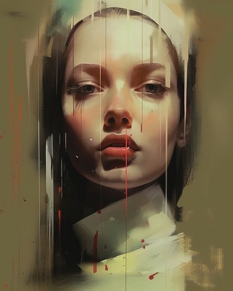 Modernes zeitgenössisches Kunstporträt von Carla Van Iersel