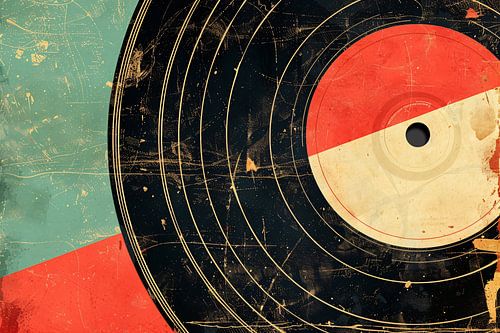 Abstracte retro vinyl kunst met patronen