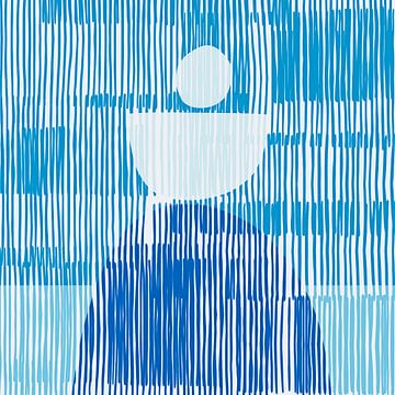 Golden Balance Japandi Abstract Blauw van Mad Dog Art