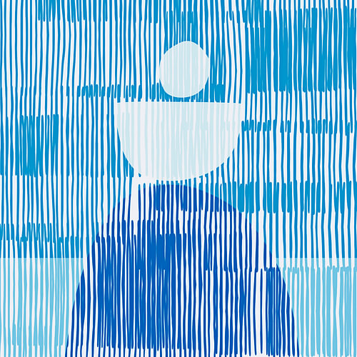 Golden Balance Japandi Abstract Blue