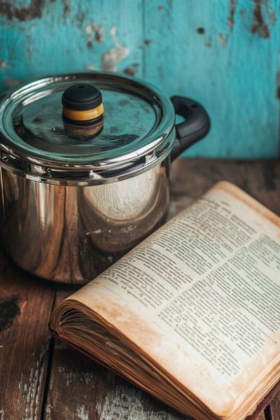 Cooking and reading by Poster Art Shop