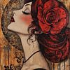 Rose rouge sur Peintures accrocheuses